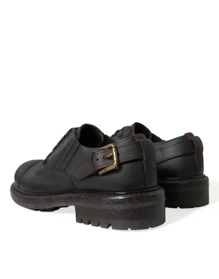 Braun Leder Lace Up Derby Männer Kleid Schuhe
