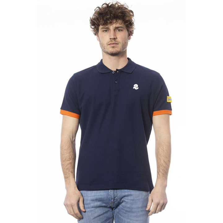 Blue cotton polo shirt for men