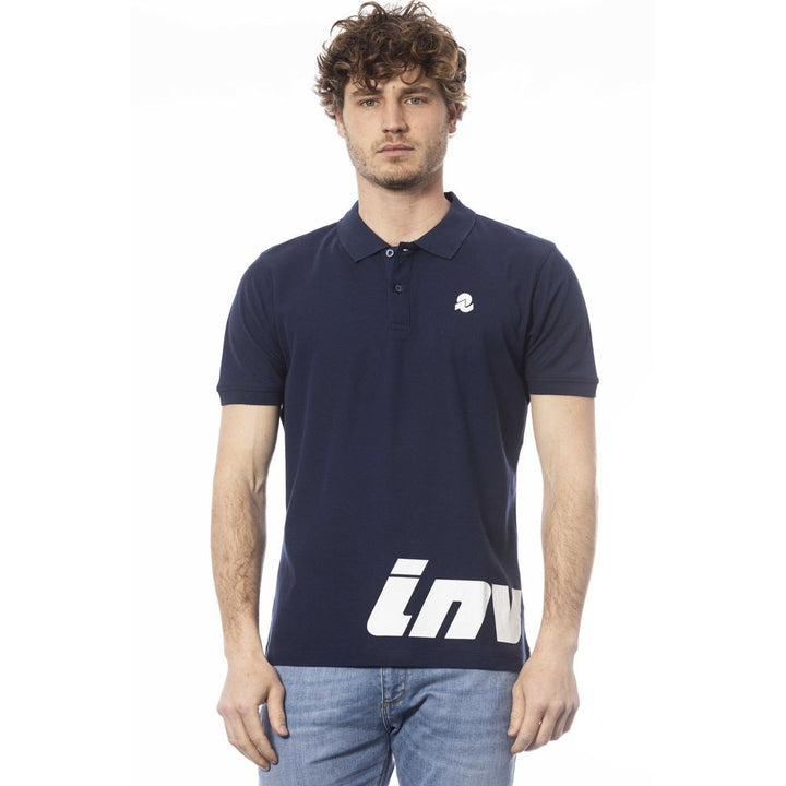 Blue cotton polo shirt for men
