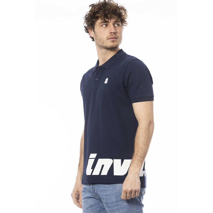 Blue cotton polo shirt for men