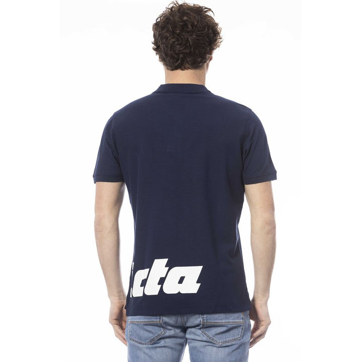 Blue cotton polo shirt for men