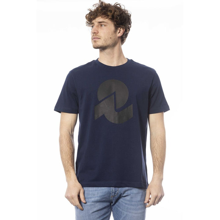 Blau Baumwolle Männer T-Shirt