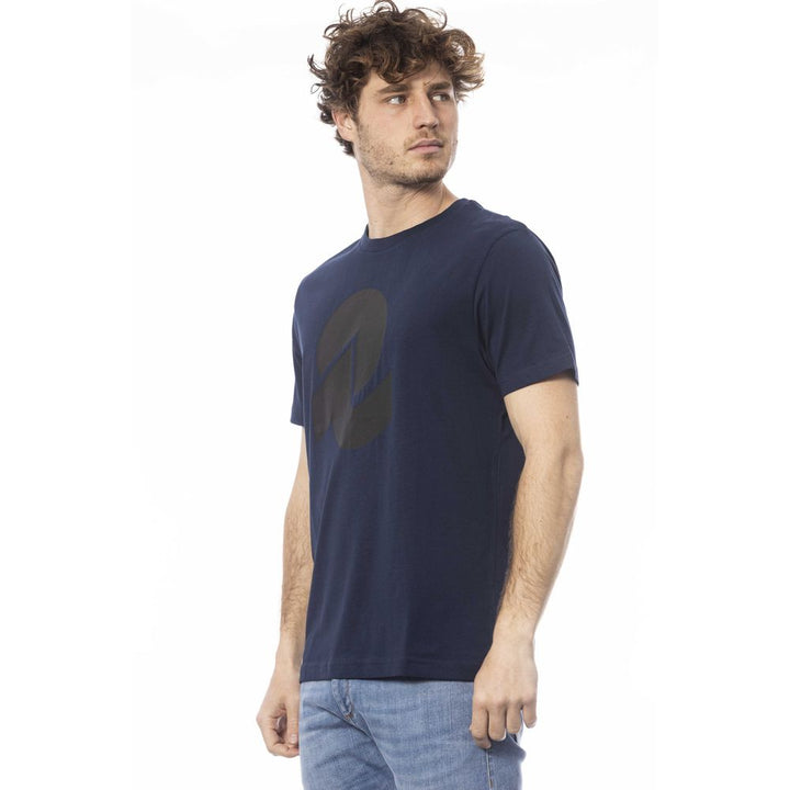 Blau Baumwolle Männer T-Shirt