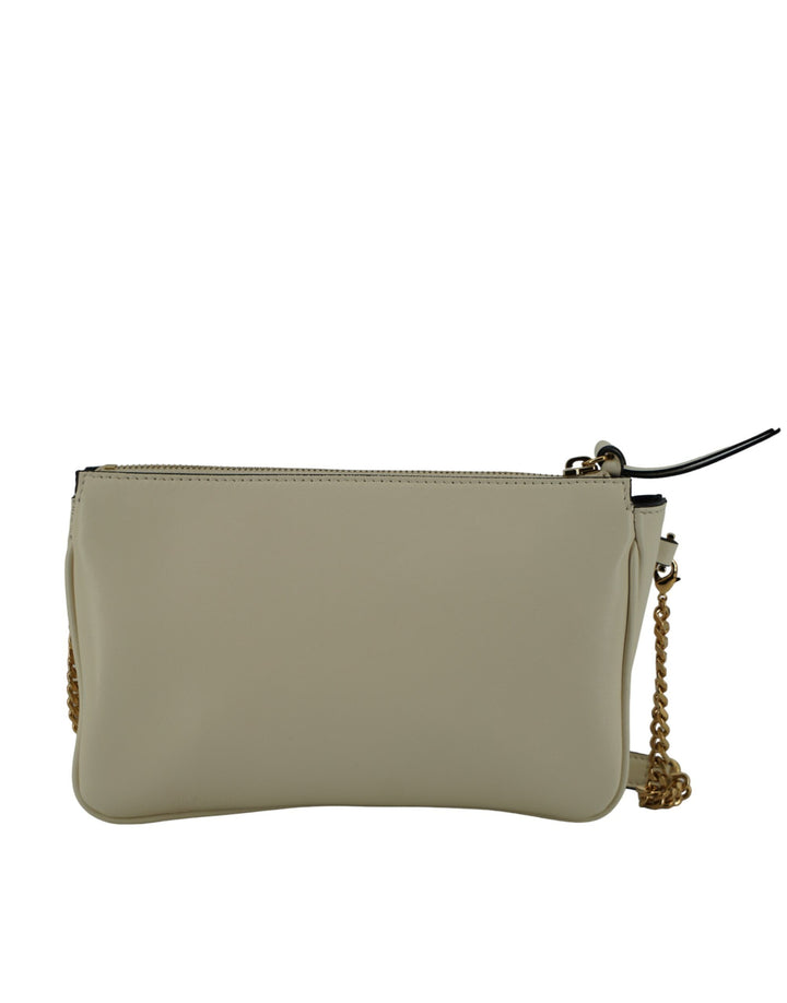 Elegante Crossbody-Tasche aus weißem Lammleder
