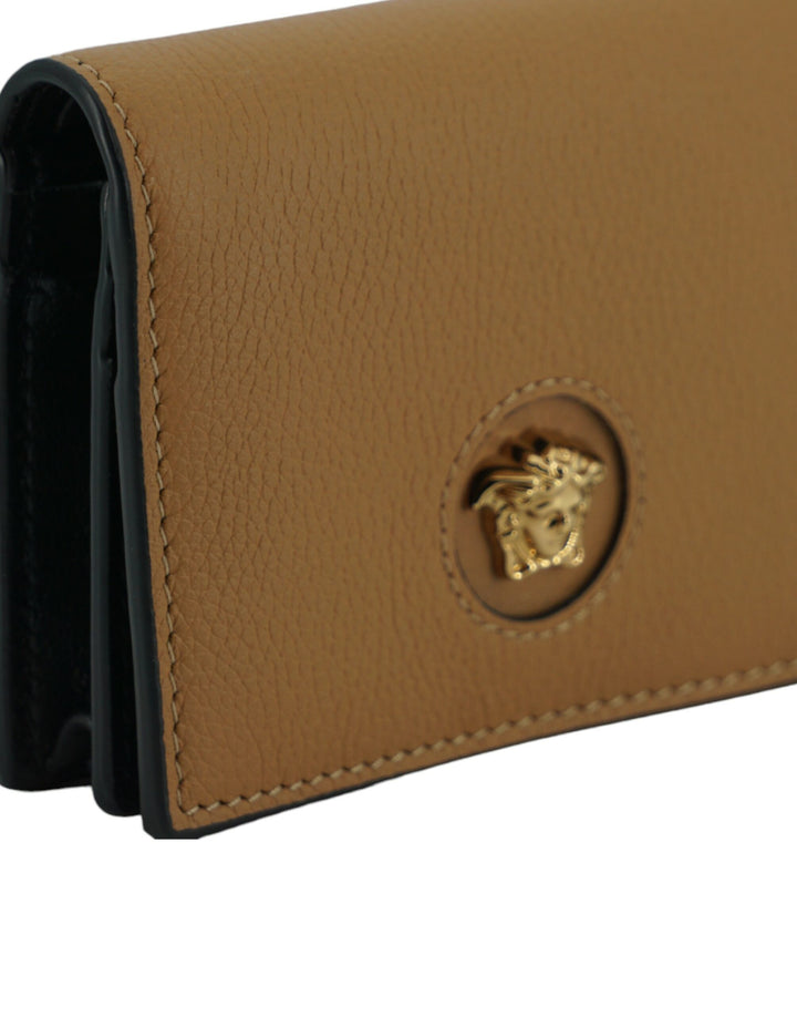 Elegantes kompaktes Portemonnaie aus Leder in Braun