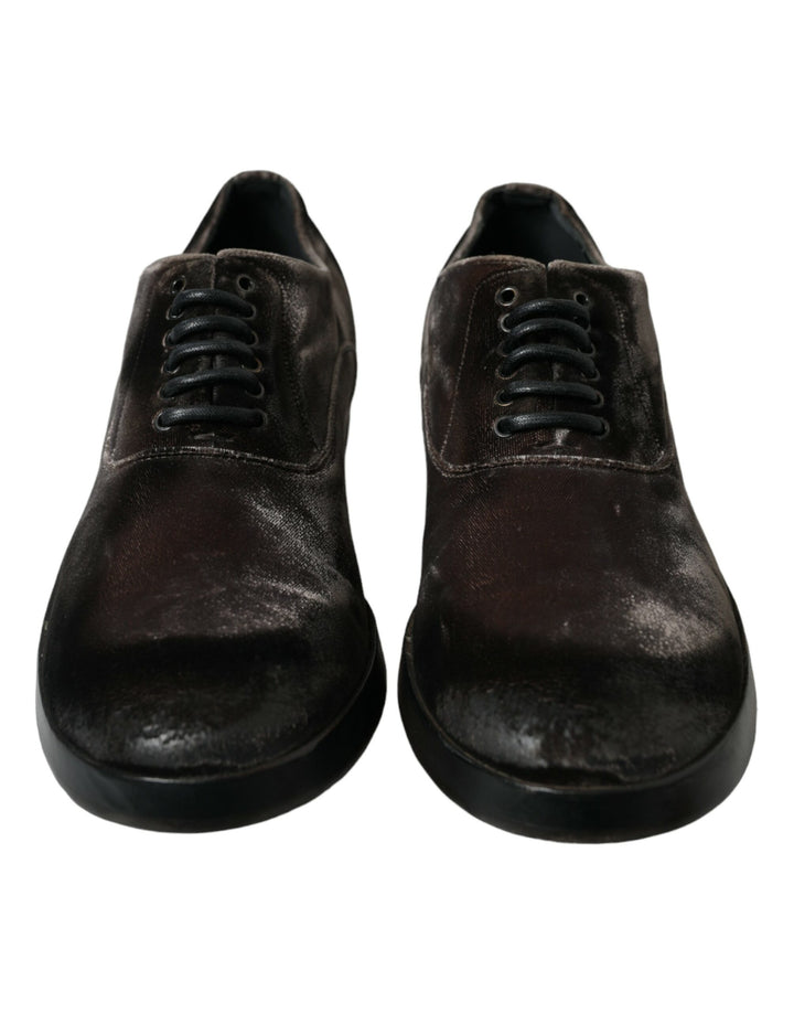 Brauner Samt Männer Lace Up Oxford Kleid Schuhe