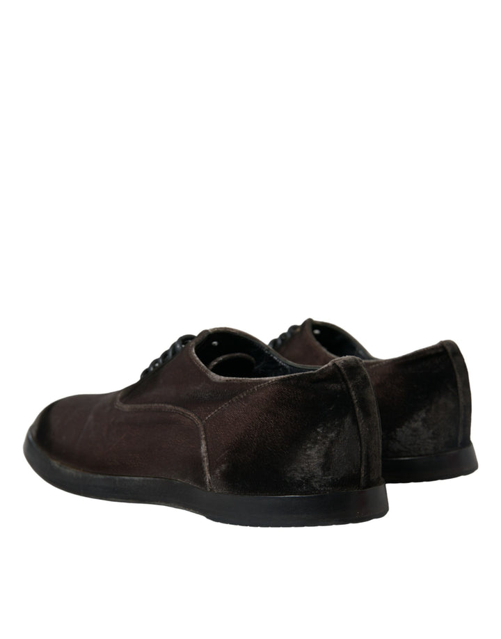 Brauner Samt Männer Lace Up Oxford Kleid Schuhe