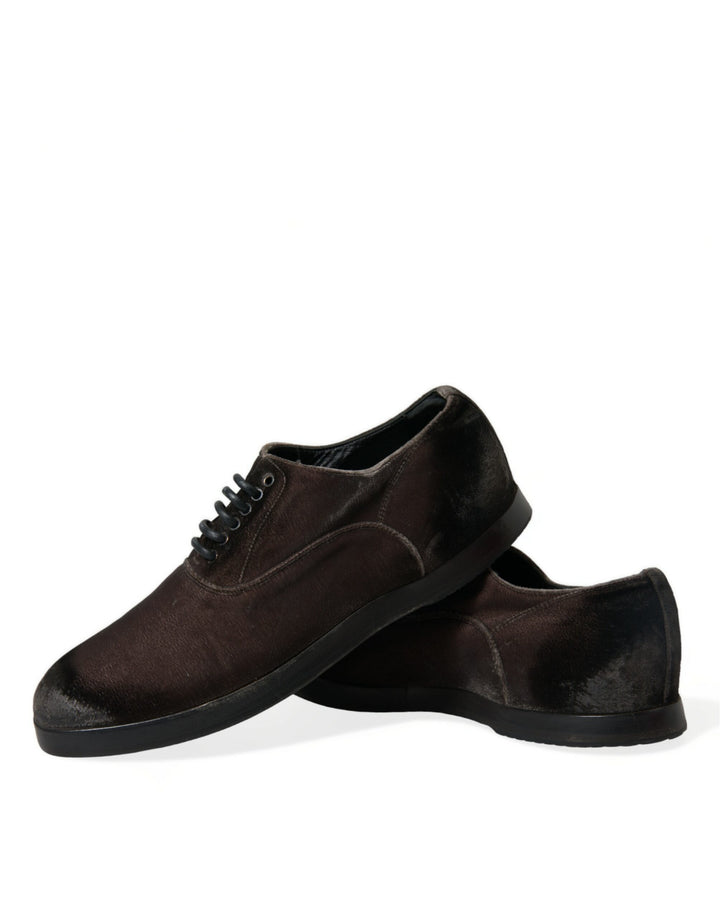 Brauner Samt Männer Lace Up Oxford Kleid Schuhe