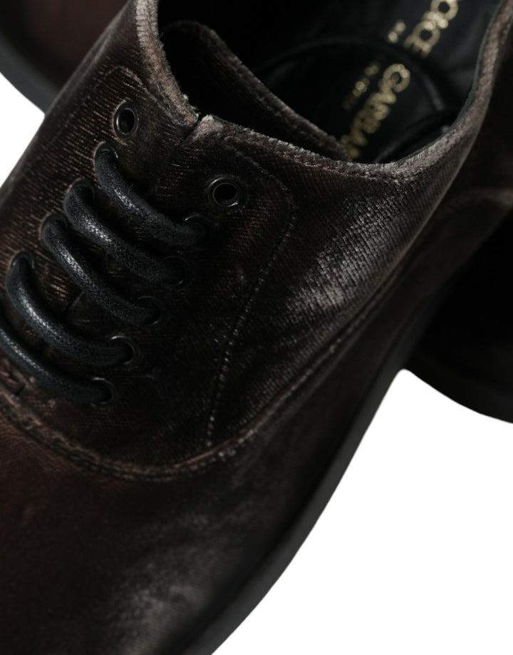 Brauner Samt Männer Lace Up Oxford Kleid Schuhe