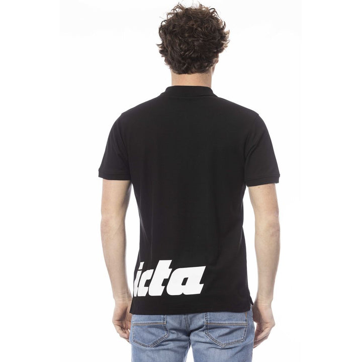 Schwarzes Baumwoll-Poloshirt für Männer