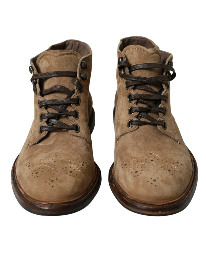 Braune Leder Schnürstiefel Schuhe