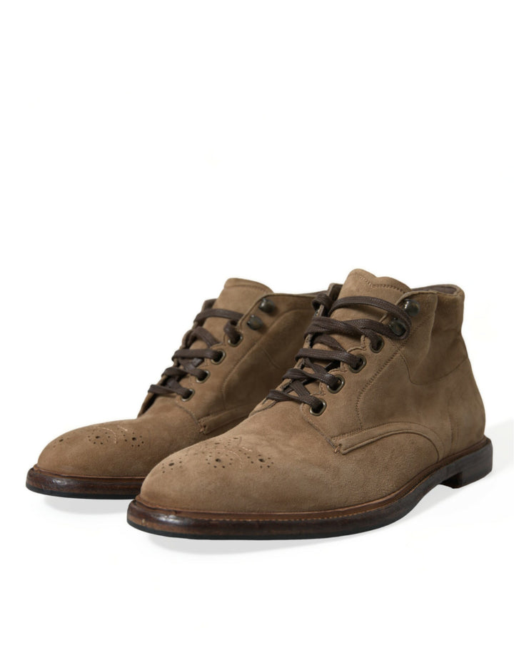 Braune Leder Schnürstiefel Schuhe