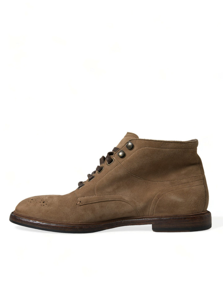 Braune Leder Schnürstiefel Schuhe