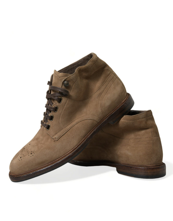 Braune Leder Schnürstiefel Schuhe