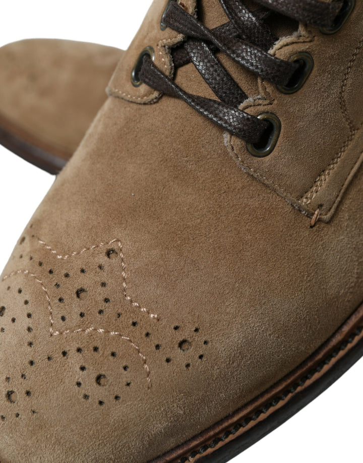 Braune Leder Schnürstiefel Schuhe
