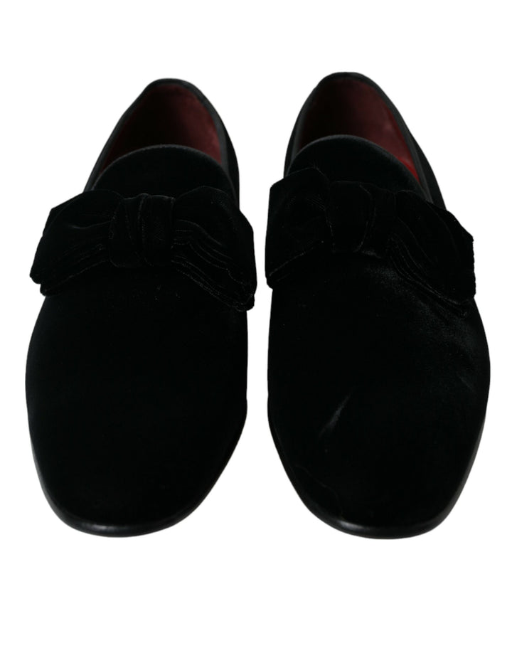 Elegant black velvet loafers - Men's luxury shoes