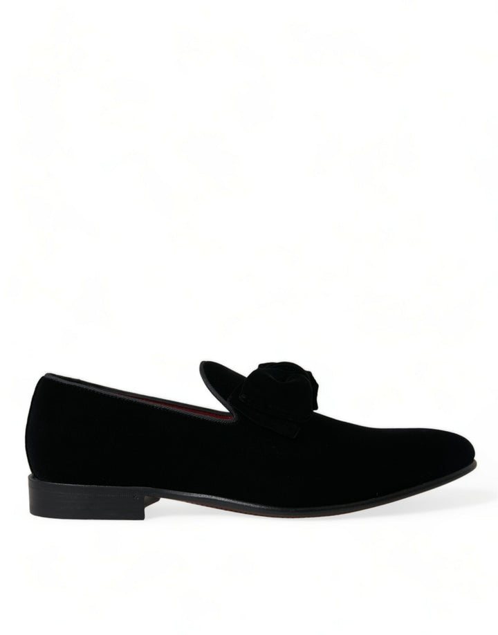 Elegant black velvet loafers - Men's luxury shoes