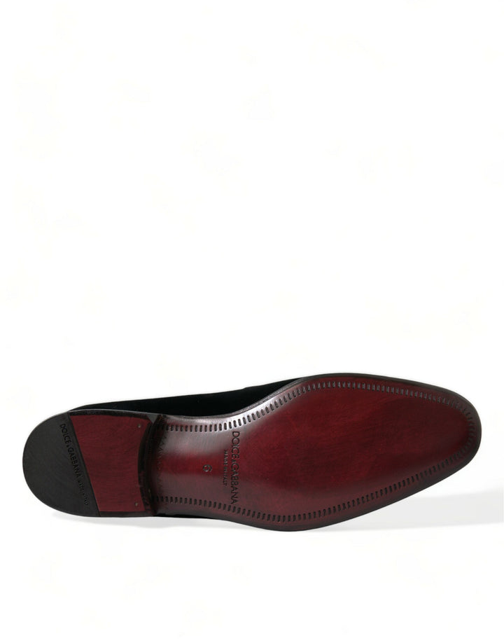 Elegant black velvet loafers - Men's luxury shoes