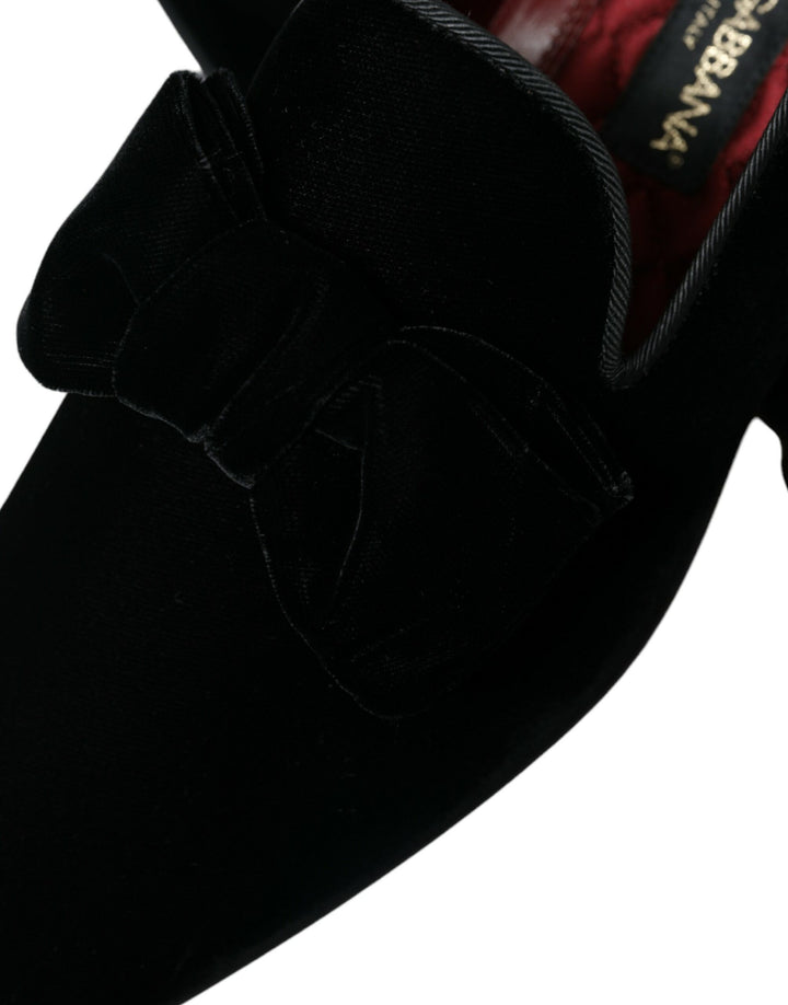 Elegant black velvet loafers - Men's luxury shoes