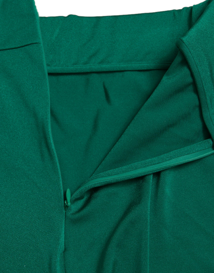 Grüne Nylon Stretch Slim Leggings Hose