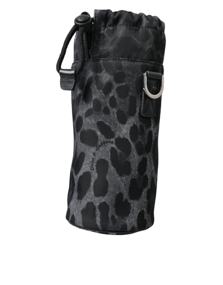 Chic round bottle holder with leopard print