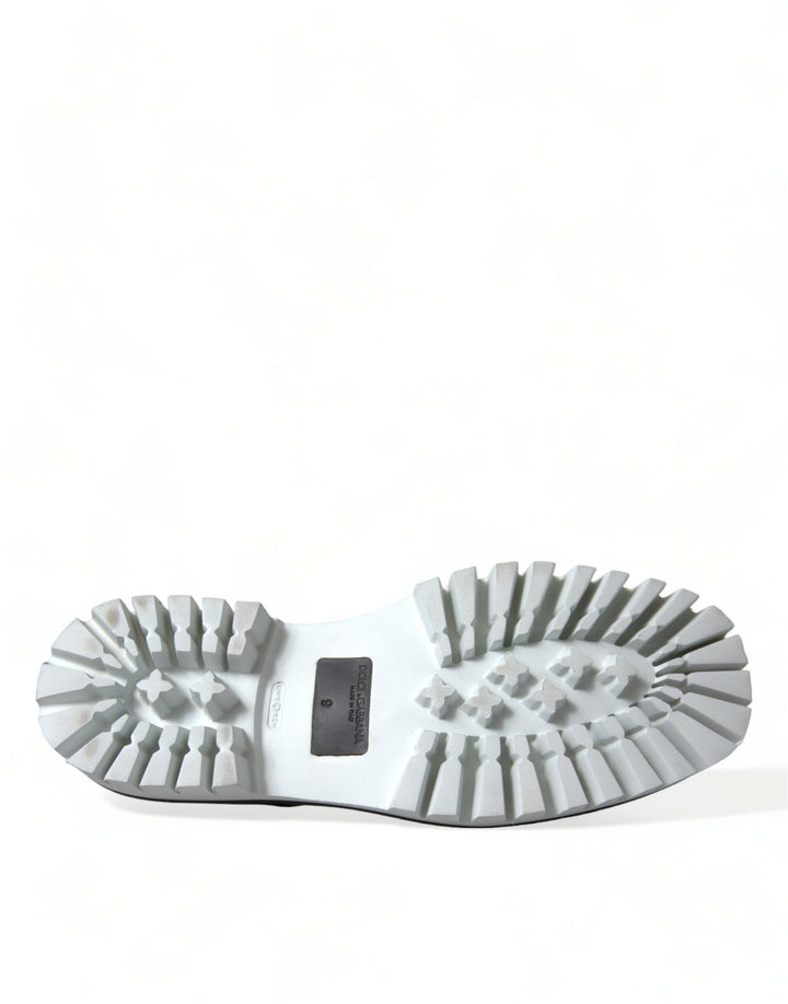 Schwarz Weiß Leder Schnürschuhe Derby Dress Schuhe