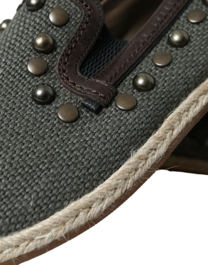 Studded Canvas Slipper Shoes
