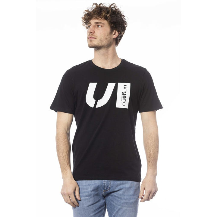 Black cotton t-shirt for men