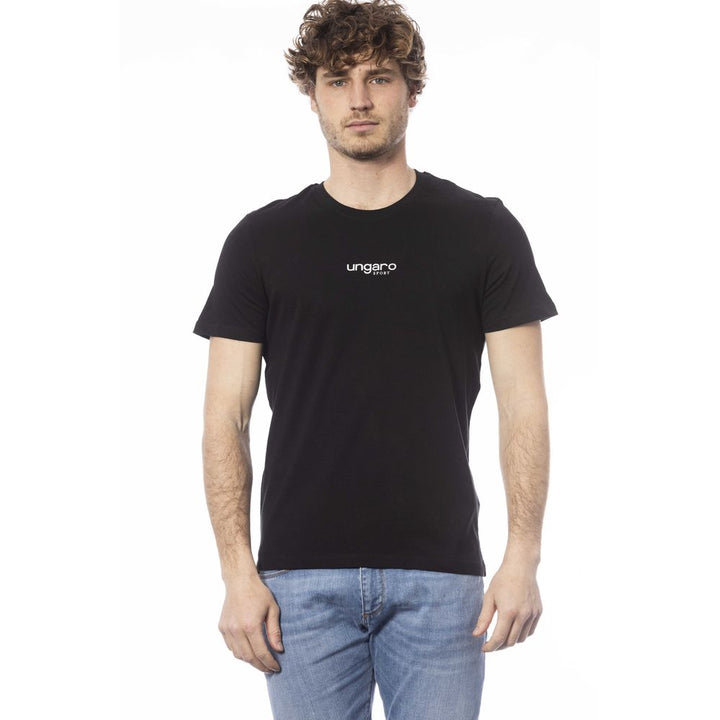 Black cotton men's T-shirt