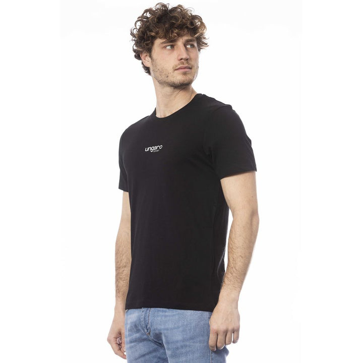 Black cotton men's T-shirt
