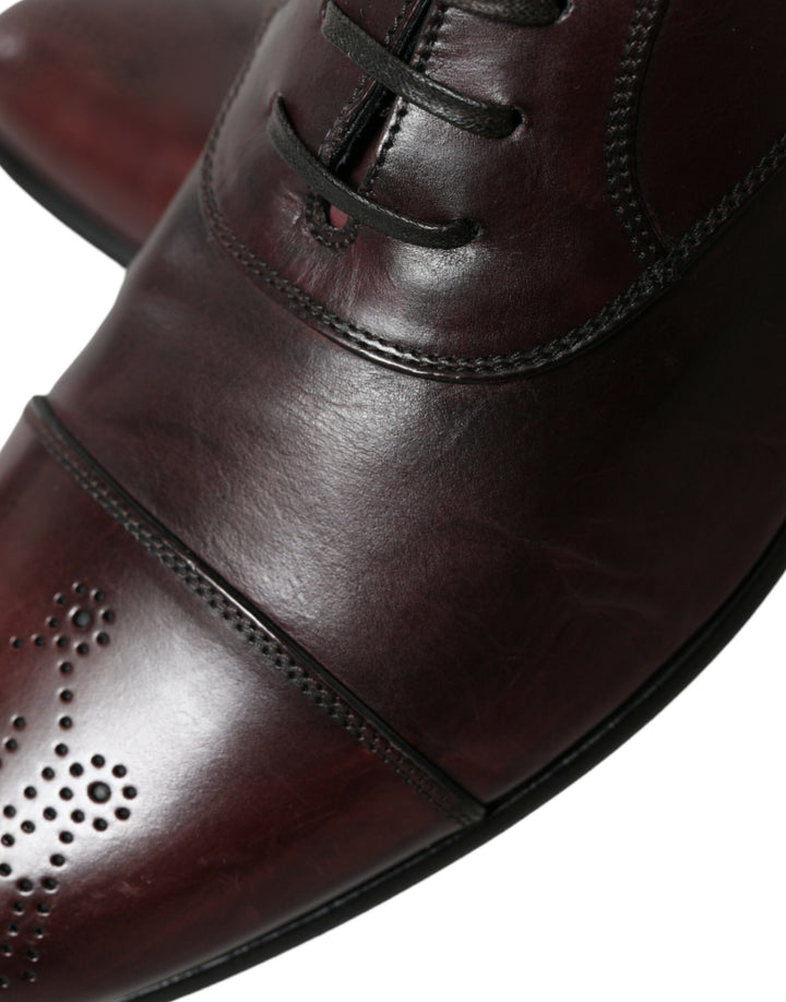 Bordeaux Leder Männer Formal Derby Kleid Schuhe
