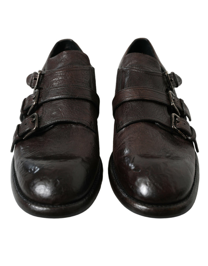 Braune Lederriemen-Schuhe für formelle Anlässe