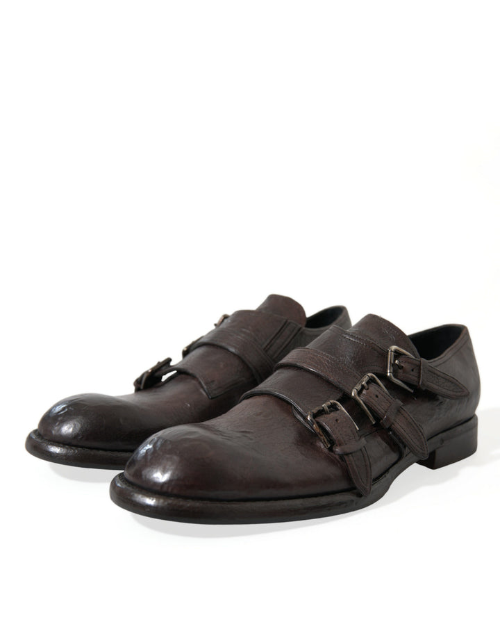 Braune Lederriemen-Schuhe für formelle Anlässe