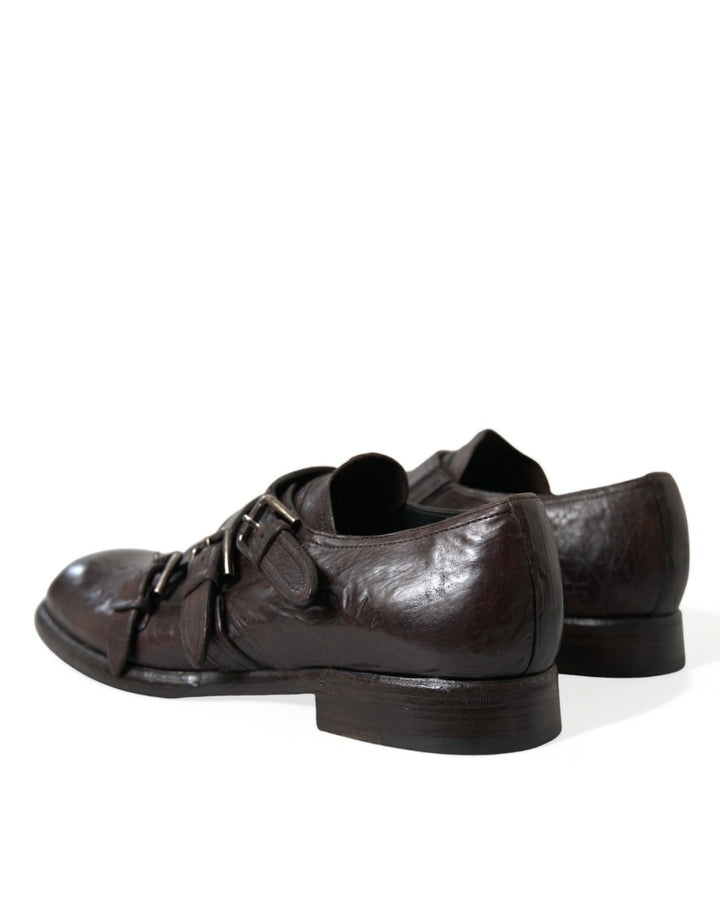 Braune Lederriemen-Schuhe für formelle Anlässe
