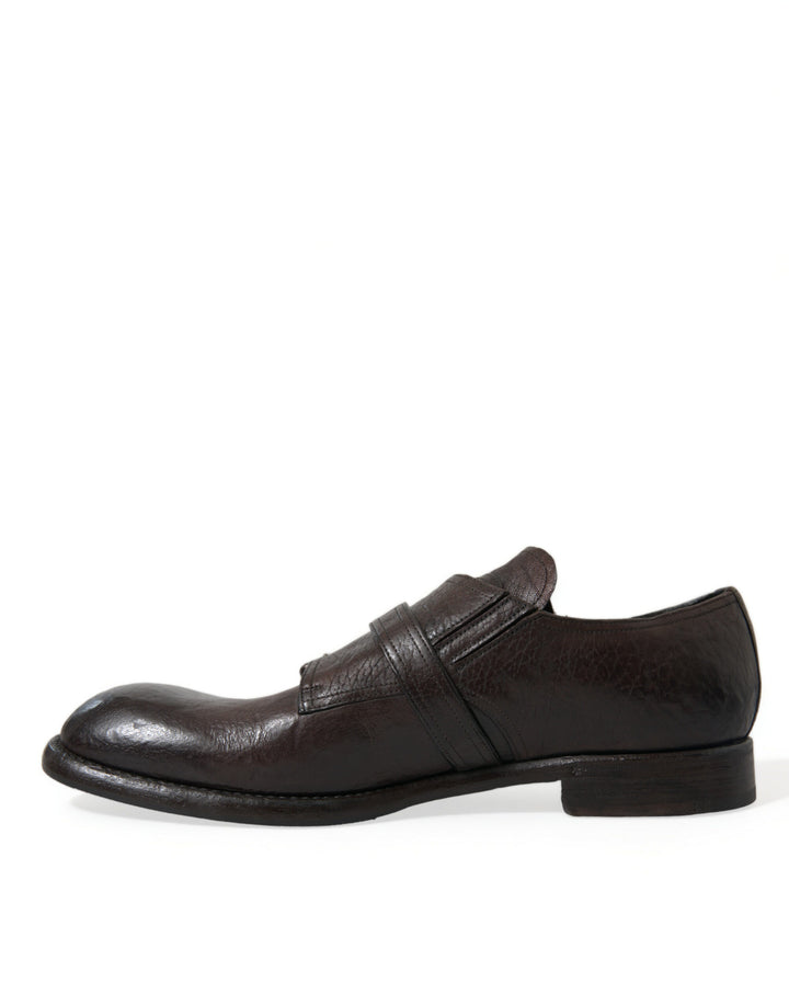 Braune Lederriemen-Schuhe für formelle Anlässe
