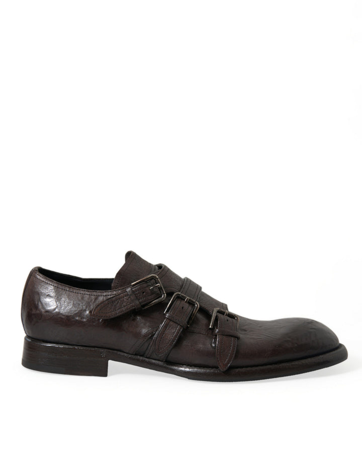 Braune Lederriemen-Schuhe für formelle Anlässe