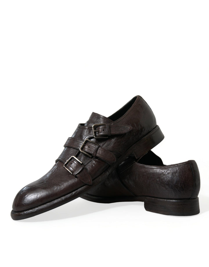 Braune Lederriemen-Schuhe für formelle Anlässe
