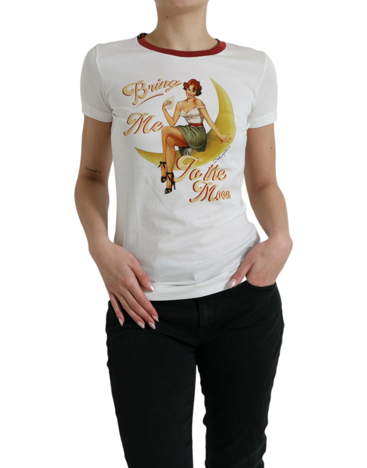 Weißes Bring Me To The Moon T-shirt Top