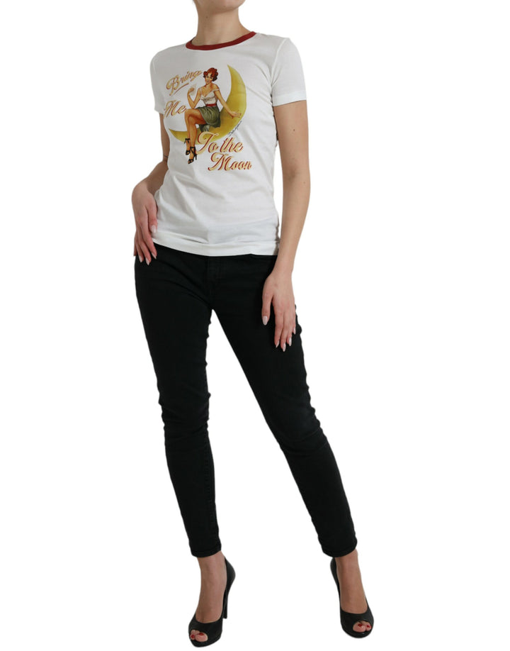 Weißes Bring Me To The Moon T-shirt Top