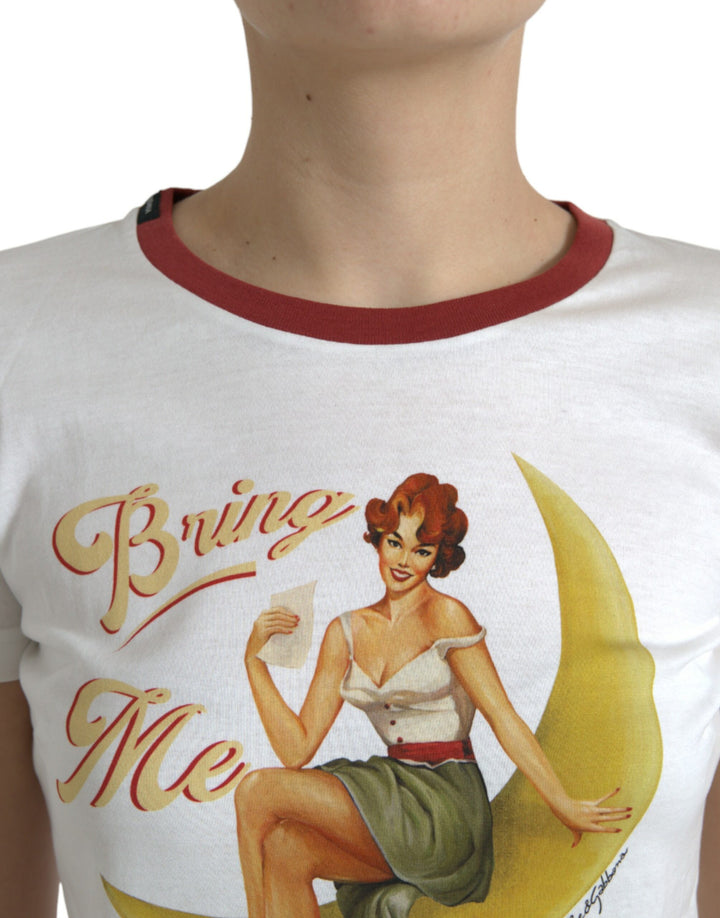 Weißes Bring Me To The Moon T-shirt Top