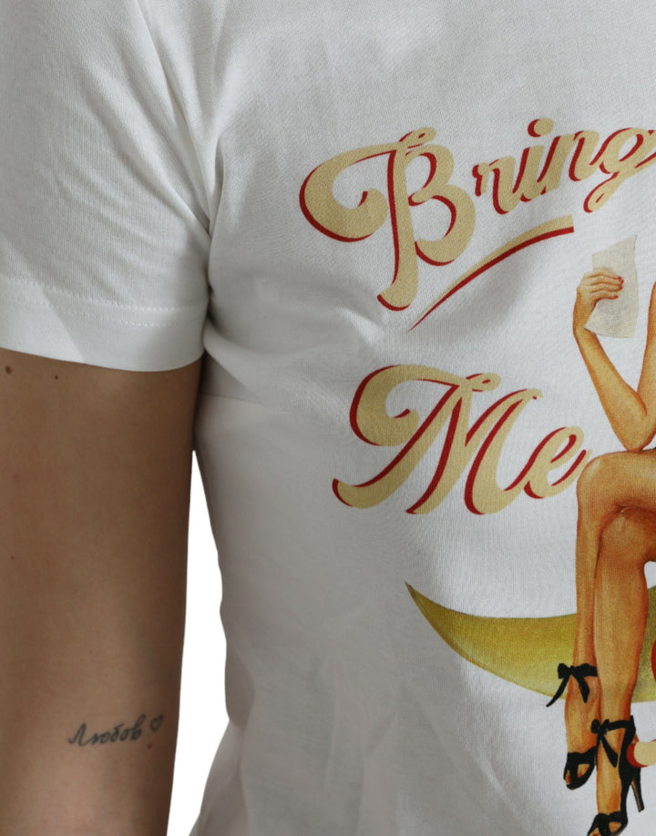 Weißes Bring Me To The Moon T-shirt Top