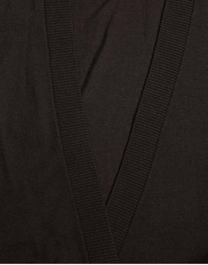 Elegant black cardigan made of virgin wool