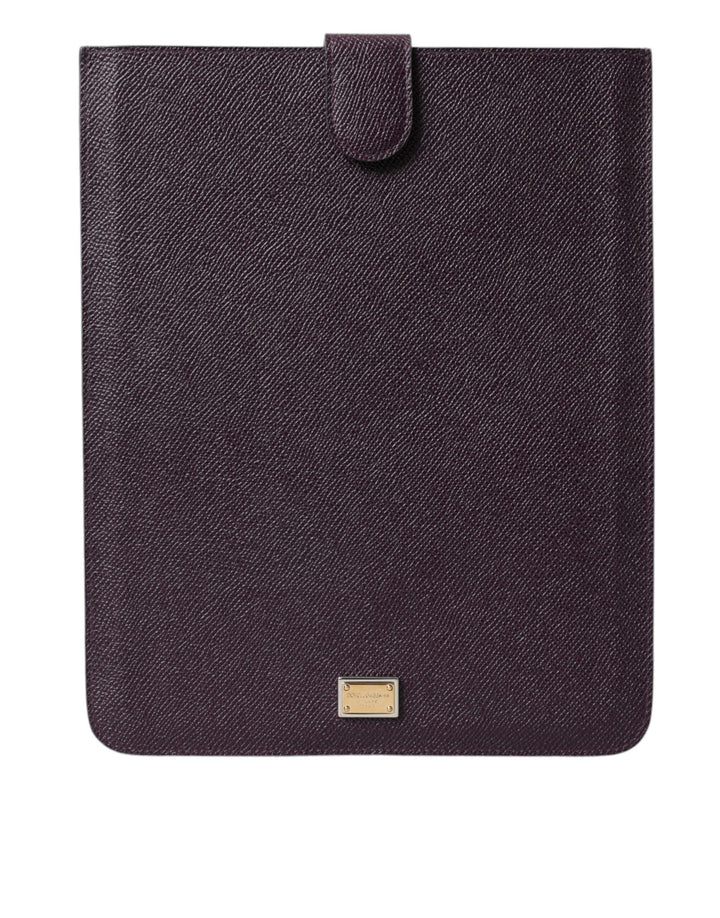 Dunkelbraun Leder Logo Plaque Abdeckung Hülle Tablette Fall
