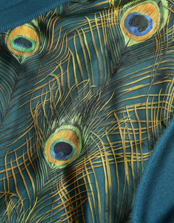 Grüner Pfauenfeder Pullover