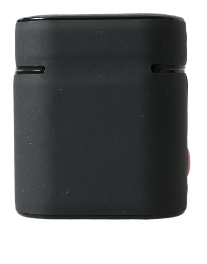 Schwarz-Rosa Silikon geprägte Logo Airpods Fall