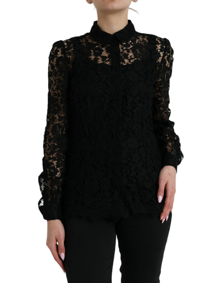 Elegant blouse top made of floral lace