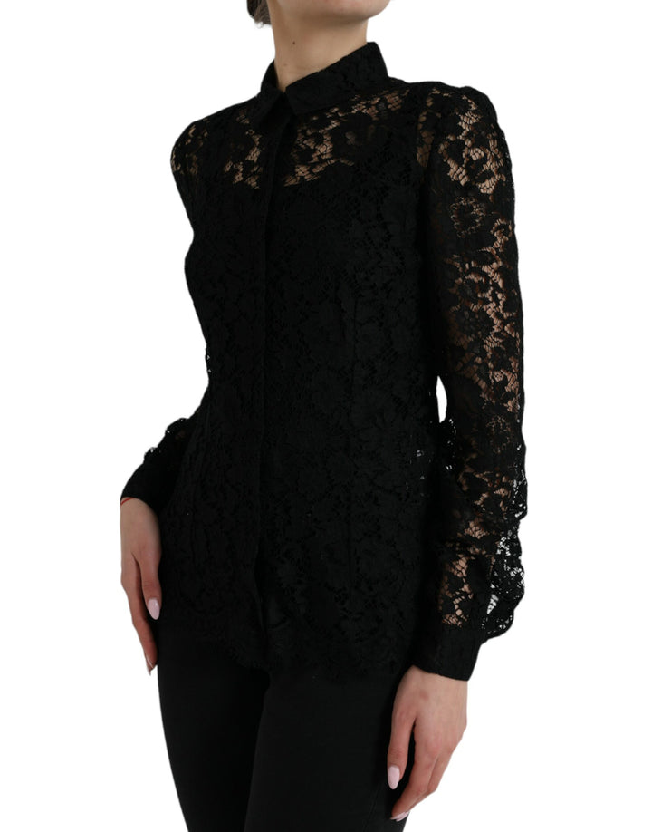 Elegant blouse top made of floral lace