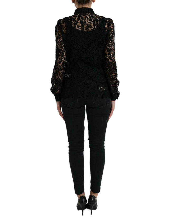 Elegant blouse top made of floral lace