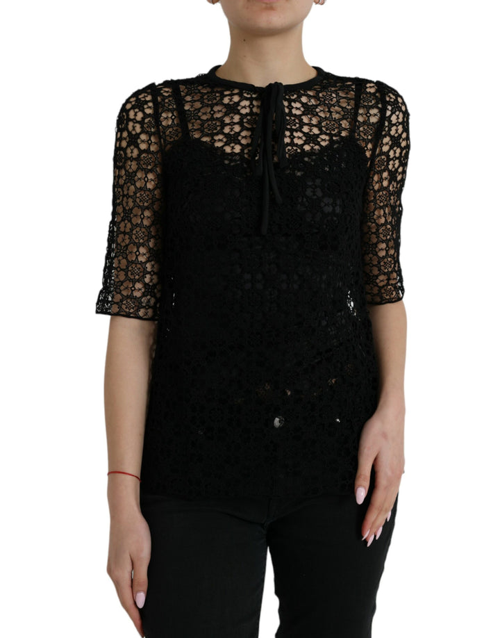 Elegant blouse top made of floral lace