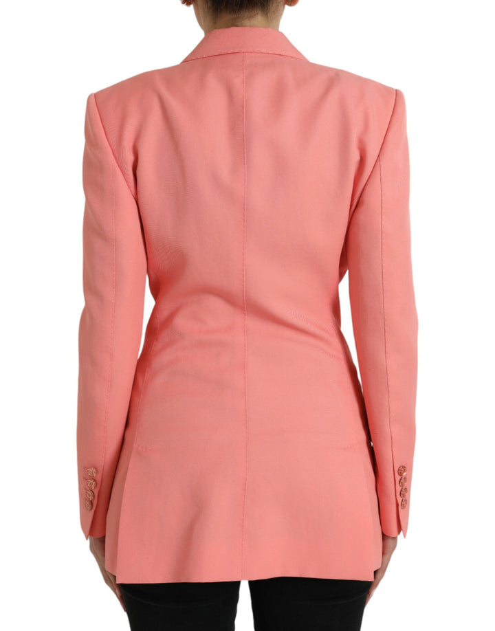 Einreihige Blazerjacke aus rosa Polyester